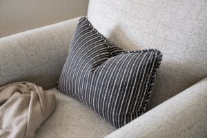 Accent Chair With Pillow Black And White Striped