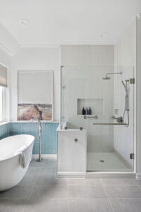 Bathroom Design Teal Tile Trella Design And Remodel