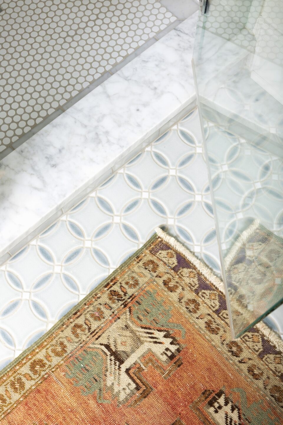 Bathroom Floor Detail Blue Tile