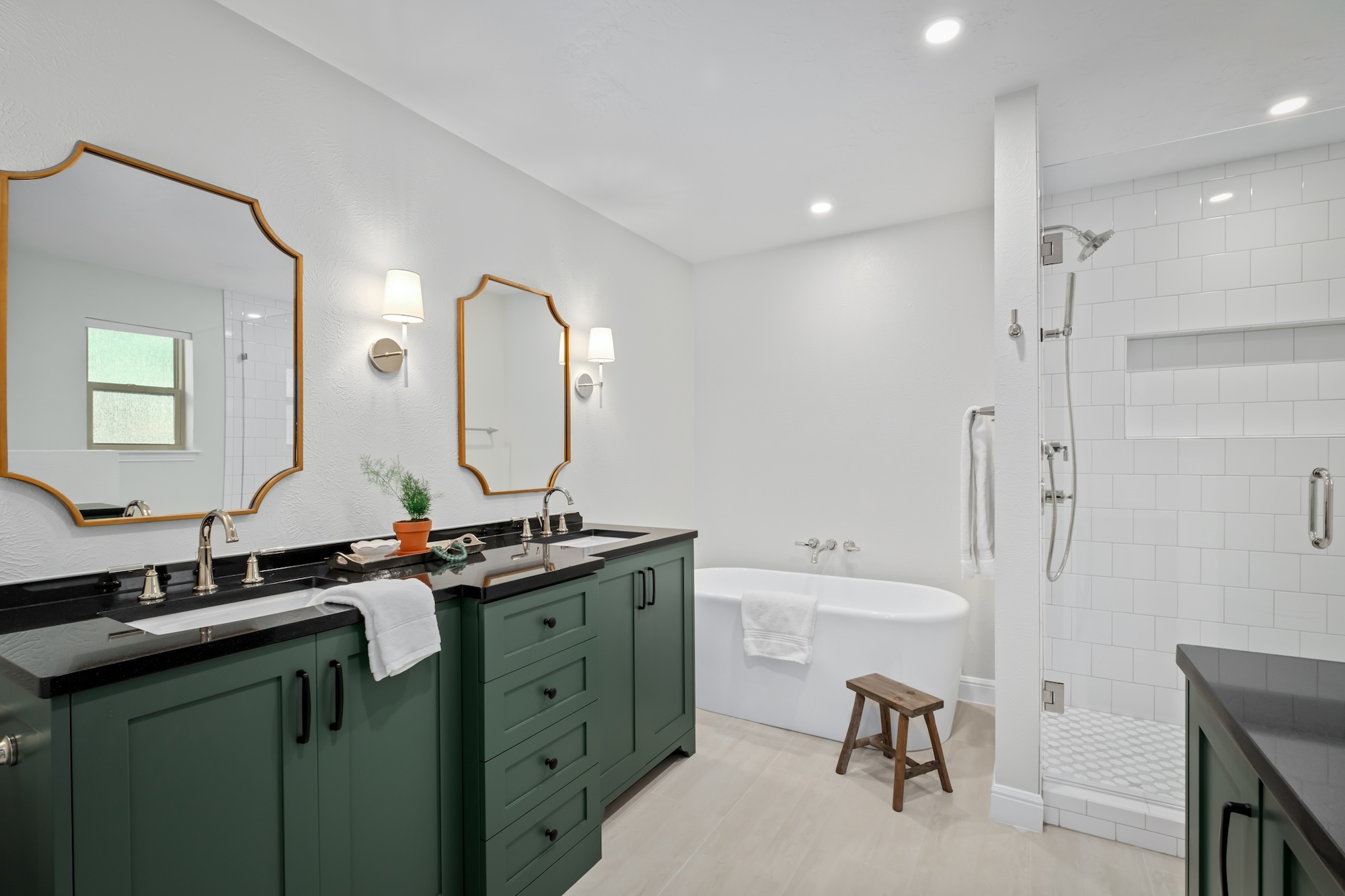 Black Countertop Bathroom Vanity Primary Bath Design