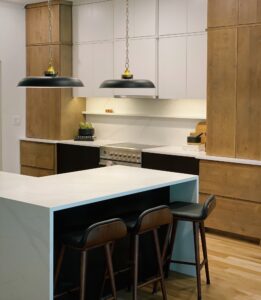 Black Stools At Kitchen Island