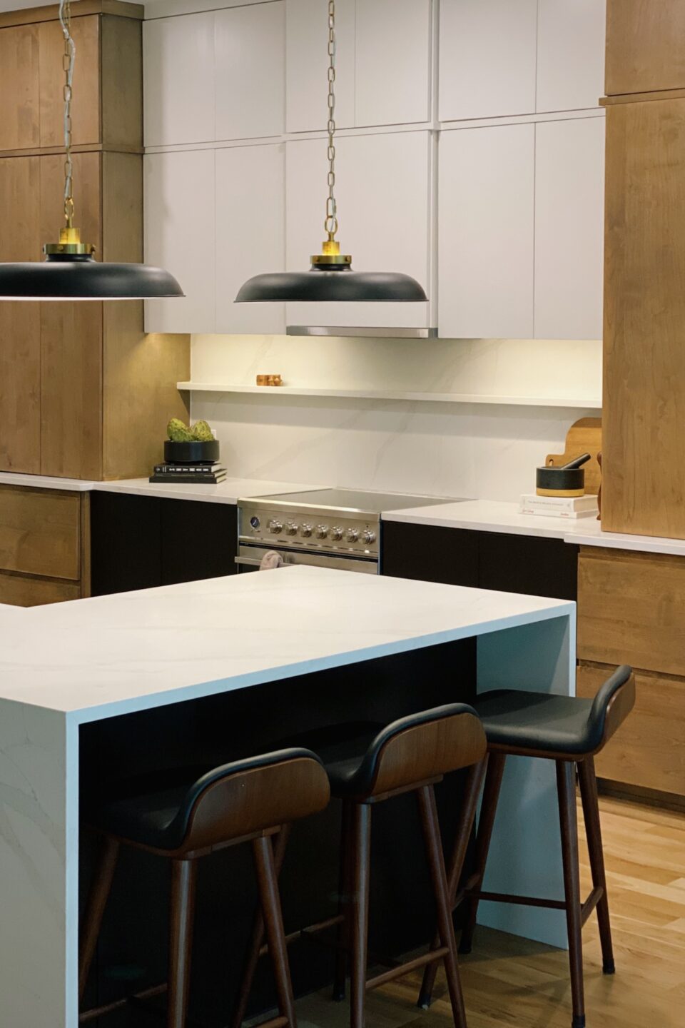 Black Stools At Kitchen Island