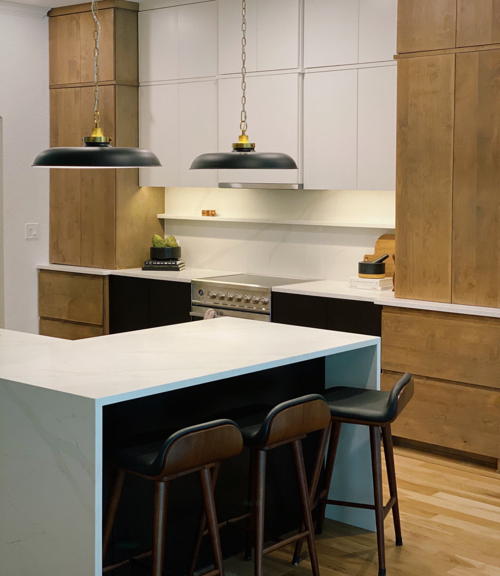 Black Stools At Kitchen Island