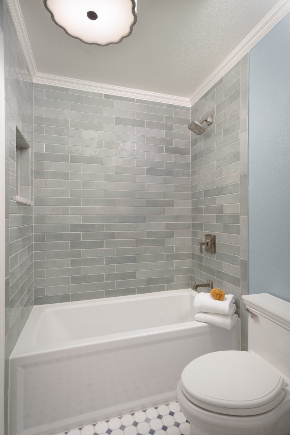 Blue Bathroom Design Gray Blue Shower Tile
