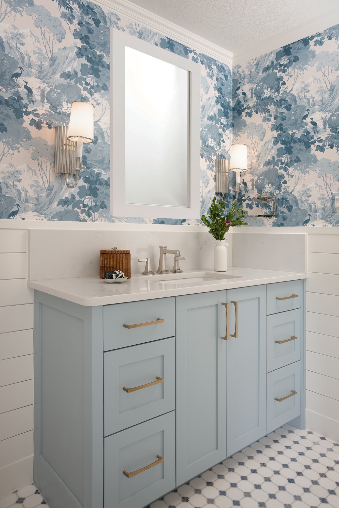 Blue Bathroom Design Wallpaper Blue Vanity
