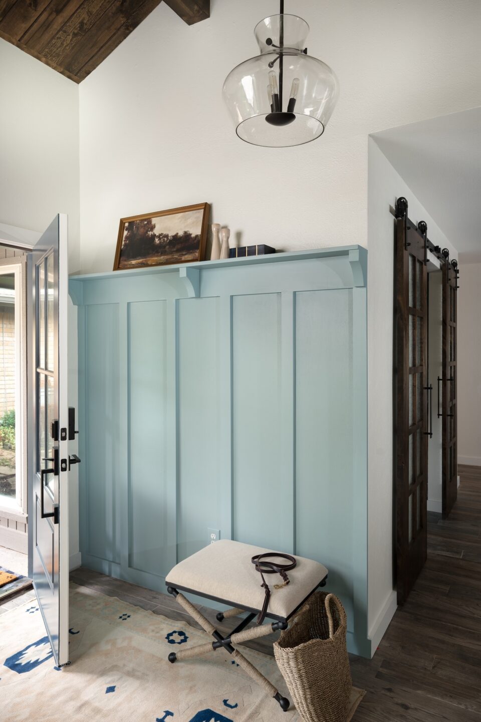Entryway Blue Accent Wall