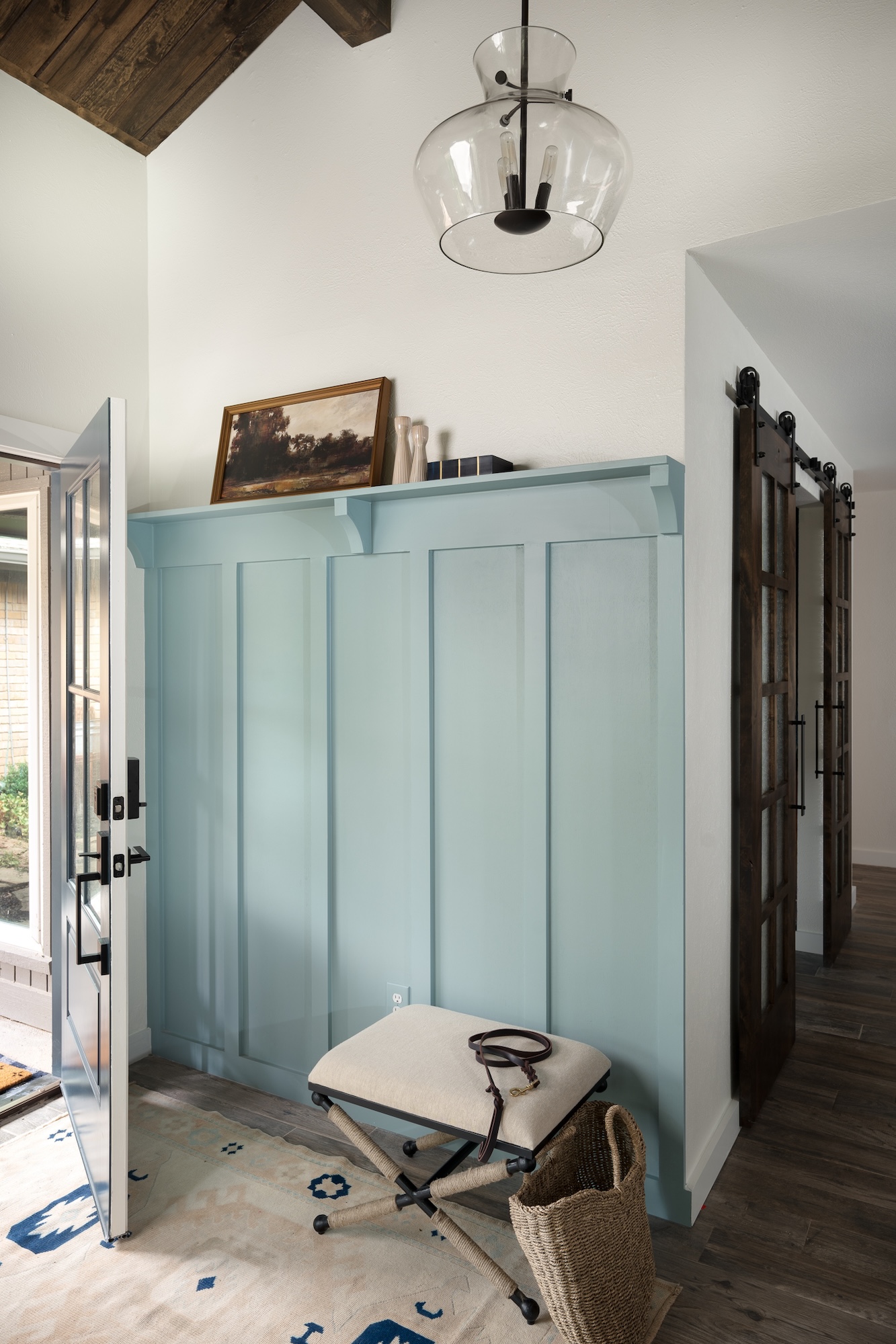 Entryway Blue Accent Wall