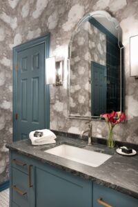 Guest Bathroom Design Gray Wallpaper