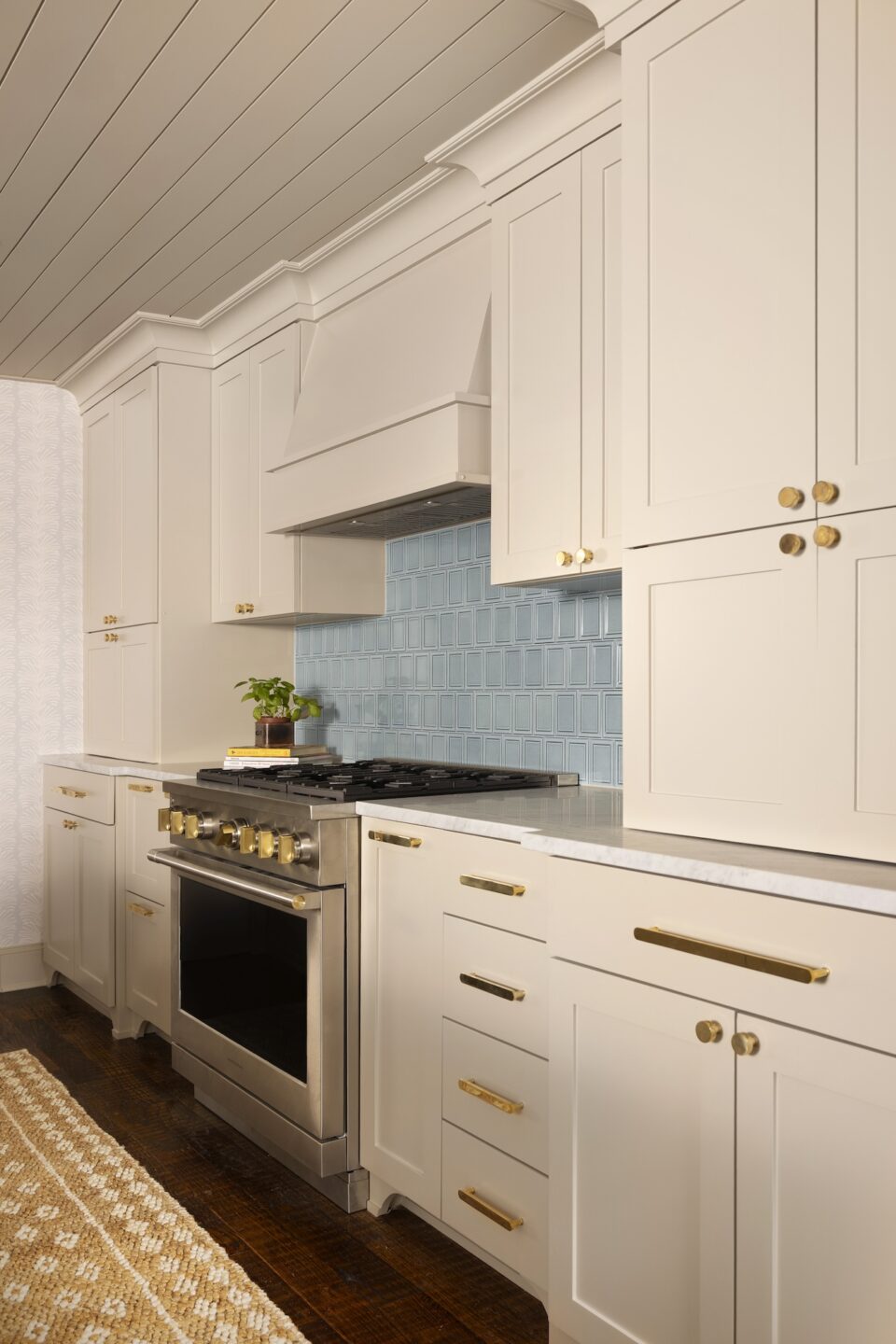 Kitchen Design Blue Tile Backsplash