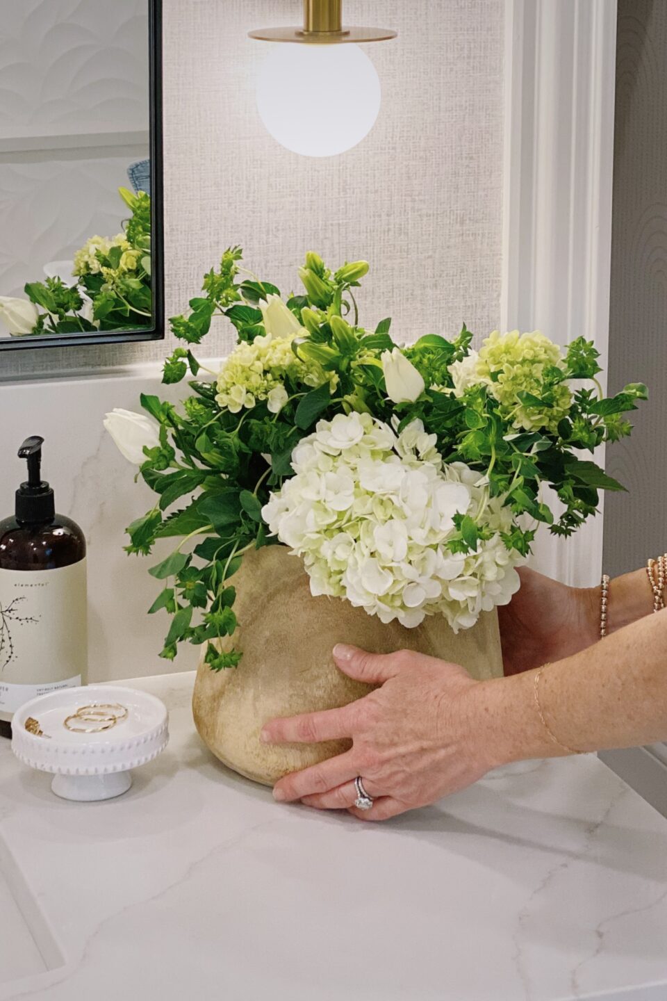 Placing A Vase Next To A Bathroom Sink