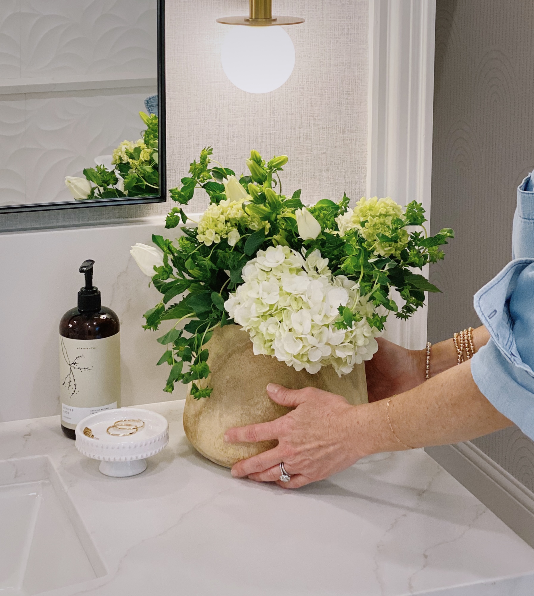 Placing A Vase Next To A Bathroom Sink