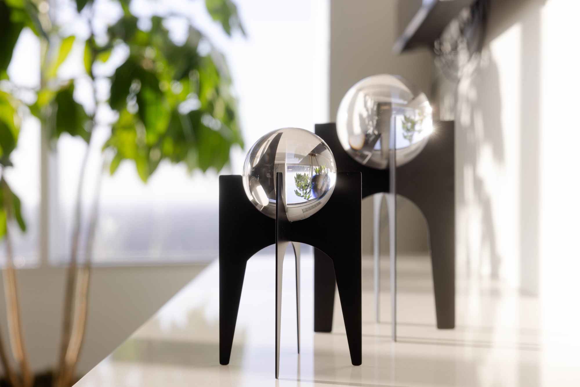 Glass Orb Decor Commercial Office Building